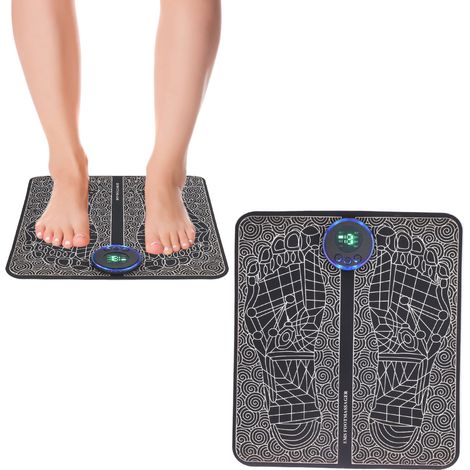 Elektrische Fußmassagematte Tragbar, 8 Modi, 19 Stufen Lederbezug Einstellbare Frequenz 1–100 Hz 15 Minuten Laufzeit 452229 (1/5)