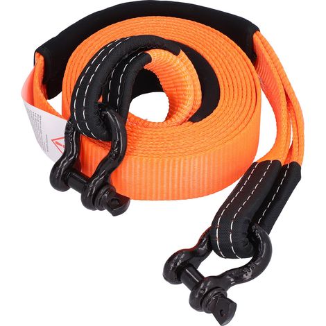 Sangle de remorquage haute résistance 5T, 5m pour 4x4 et SUV (couleur orange)