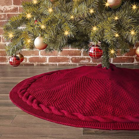 Tapis de sapin de Noël, tapis de sapin de Noël rouge Ching Lun Tung Y (1/5)