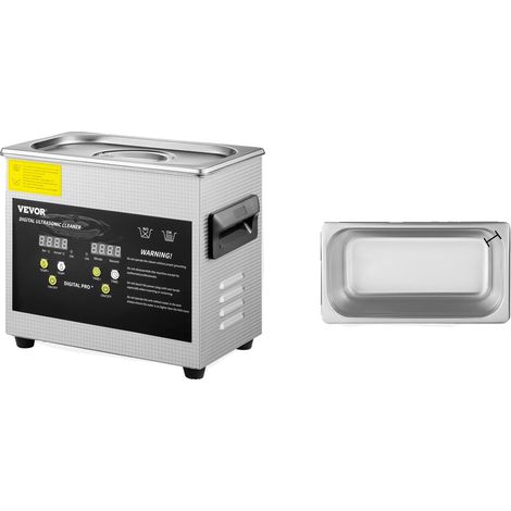 Nettoyeur Ultrasonique, Fréquence Ultrasonique de 40kHz, Acier Inoxydable Durable, 3L (1/2)