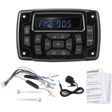 ZVD Récepteur Multimédia, Lecteur Mp3 Marin Compact 12 V Am/fm Récepteur Stéréo Numérique Radio Bluetooths Pour Bateau Marin (1/4)