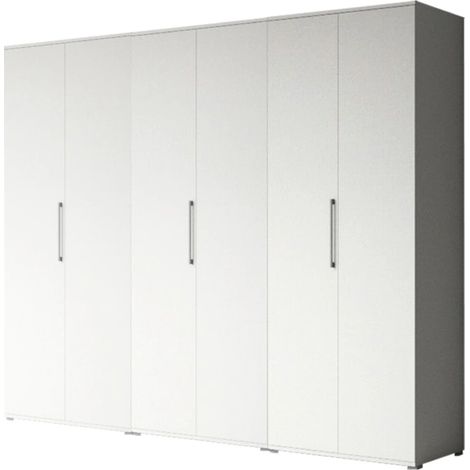 armadio 6 ante battenti bianco 240x52x207 cm