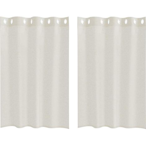Maison Exclusive - Rideau en Voile 2 pcs Crème 140 x 140 cm Polyester