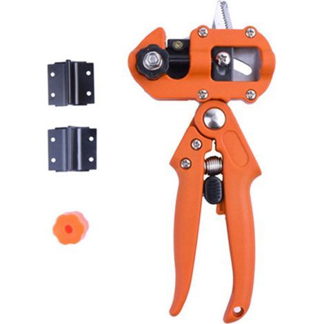 Orange Professional Grafting Tools Grafter Pruning Shears Kit Garden Fruit Tree Grafting Pruning Shears 2 in 1 Cutting Tool Set (1/4)