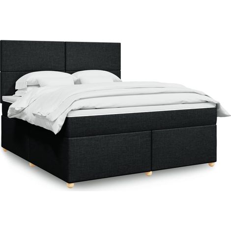 Boxspringbett mit Matratze Schwarz 180x200 cm Stoff vidaXL (1/5)