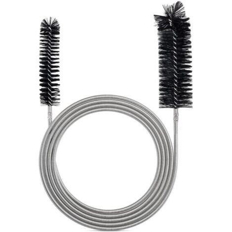 QORVA-Brosse de nettoyage de tuyaux flexible - Outil de nettoyage de tuyaux - Noir (2 m)