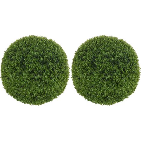 Set di 2 sfere artificiali di pioppo da 40 cm – Piante decorative in plastica realistica per soggiorno, camera da letto, ufficio ed esterno – Arredamento moderno ed elegante, idea regalo