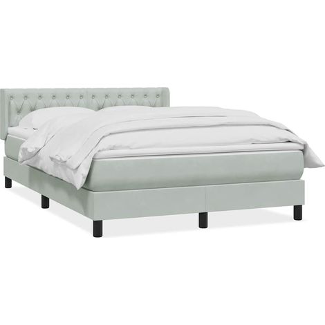 Maison Exclusive - Giroletto a Molle con Materasso Grigio Chiaro 160x210cm Velluto