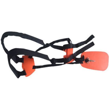 Luxurious, adjustable lawnmower strap with orange nylon metal buckles -