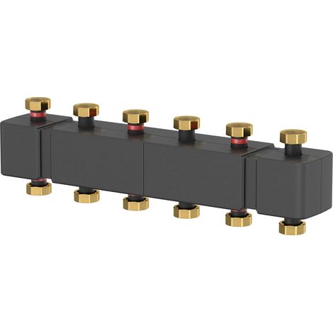 Verteilerbalken, differenzdruckar 3-fach, bis 5 Heizkreise, bis 70kW