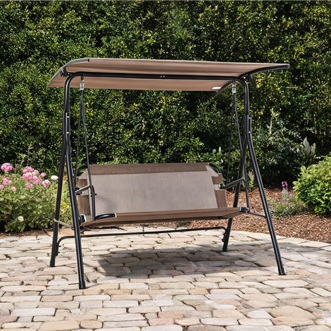 Hamac braun en metall Polyester Texteline 172 x 110 x 155 cm (1/5)