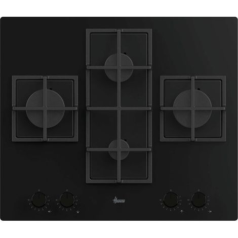 Hoover Piano Cottura Gas 60 cm 4 Fuochi Nero da Incasso H-HOB 500 GAS HVG6DC5B