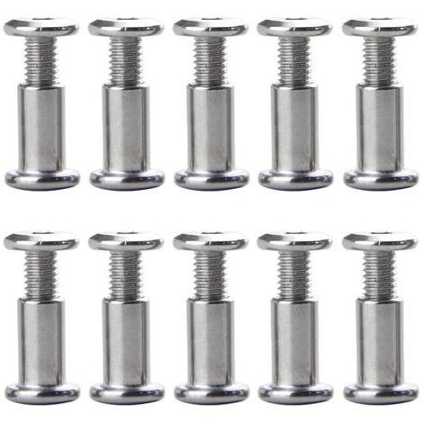 10 Stück M6 x 20 mm Schrauben, Gürtelschlaufen, Befestigungsbolzen, Befestigungsschrauben, Lederbefestigungen für Möbel, Ledersättel für Löcher mit 8 mm Durchmesser (1/3)