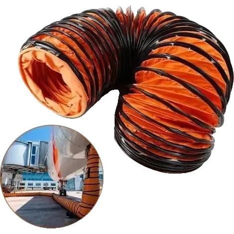 Manguera de ventilación, PVC flexible, 5 metros de longitud, naranja. (1/5)