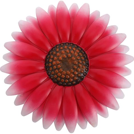 Ornement Floral Mural en Fer Rouge, Sculpture Murale pour Salon (1/5)