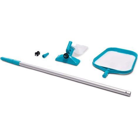 Schwimmbadpflegeset – Teleskopstange, 239 cm lang – Austauschbare Saug- und Skimmerköpfe (1/5)