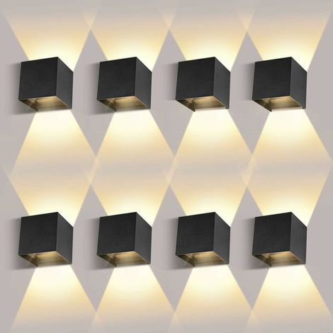 ZOLGINAH ８ Pack LED Applique Murale Interieur/Exterieur 6W Appliques Murales LED 3000K Applique Murale Exterieur Angle de faisceau réglable Lampe Murale Etanche IP65 Applique Interieur (1/5)