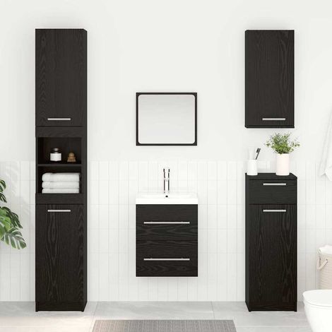 vidaXL Armadio sottolavello con cassetto Rovere Nero 38,5 x 41 x