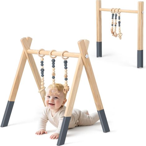 Gymnase pour bébé,gymnase en bois,gymnase pliable pour bébé,cadeau pour nouveau-né,gymnase d'activité,portique d’éveil,arche de jeux,arche d’éveil,a (1/5)