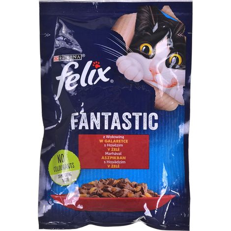 Croquettes Felix au bœuf fantastique pour chats 85g (1/2)