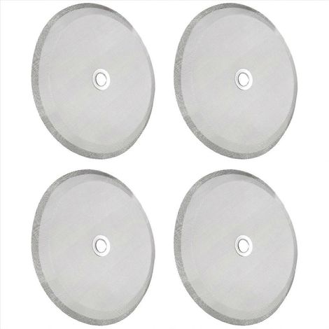 Filtre à café inox 4 pièces, tamis maille acier inoxydable 4 pouces, compatible cafetières, réutilisable et durable, lot de 4 passoires à café (1/5)