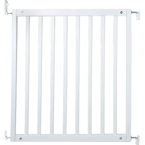 Safetots Simply Secure Wooden Gate, 72cm - 79cm, White, Wooden Stair Gate, Screw Fit Baby Gate, Safety Barrier