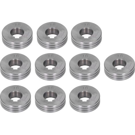 10 Drahtführungsrollen aus Stahl für MIG-Schweißdrahtvorschubgeräte, 0,8–1,0 mm Vorschubrollen, gerillt, 10er-Set (1/5)