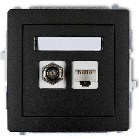 Karlik prise électrique noire avec port RJ45 robuste (1/3)