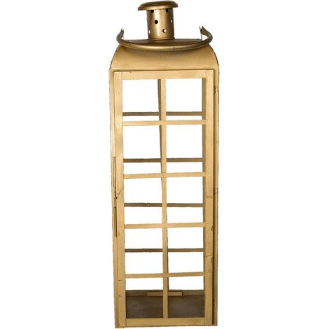 Lanterne photophore décorative style bohème en fer métal coloris cuivre hauteur 60 cm - PANGIVO (1/3)