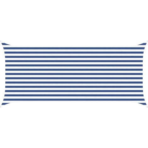 Sonnensegel Blau und Weiß 4,5 x 2 m 100 % Polyester Oxford vidaXL