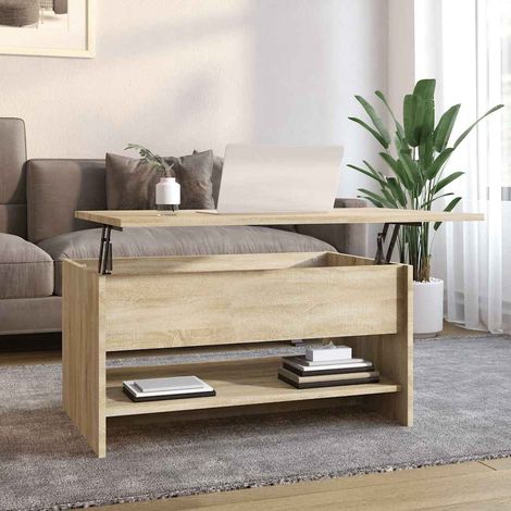 vidaXL Mesa de centro madera contrachapada roble Sonoma 80x50x40 cm (1/4)
