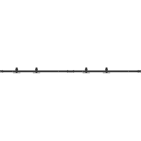 Kit de porte d'armoire coulissante 200 cm acier au carbone