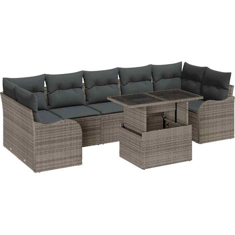 Maison Exclusive - Gartensofa-set mit Kissen mit Speicher 8 pcs G