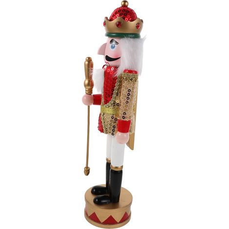 Casse-Noisette Bois de Soldat de Noël Debout Figurine Traditionnelle pour Décoration Intérieure de Cheminée ou Table (1/5)