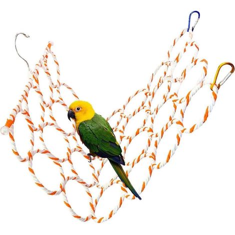 Balançoires pour oiseaux, jouets pour oiseaux, perchoirs pour cages, échelles suspendues, jouets d'escalade pour perroquets et perruches (couleur aléatoire) (1/5)