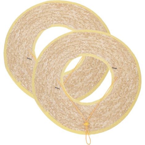 Lot de 2 casques de protection, protection solaire, bord en paille, respirants, séchage rapide, accessoires pour casque de chantier, accessoires pour ouvriers de construction, couleur (1/5)