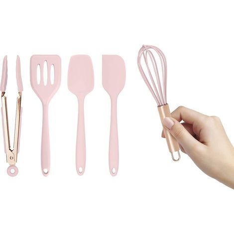 Ustensiles De Cuisine En Silicone - Set De 5 Mini Ustensiles 20 Cm - Résistant Jusqu'à 200 °C - Pour Cuisines Compactes Et Apprentis - 1 Pièce (1/5)