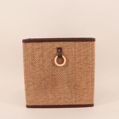 Cube de rangement en bambou tressé 31x31x31cm (1/5)