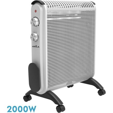 Radiador De Mica Condor 2000w 2elementos Blanco/gris 2potencias,antivuelco,termostato,c/ruedas Y Asa 52x46x25cm (1/2)