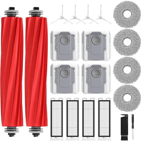 Pièces de rechange pour aspirateur robot Q : brosse principale, filtre HEPA, lingettes de nettoyage, sacs à poussière (1/5)