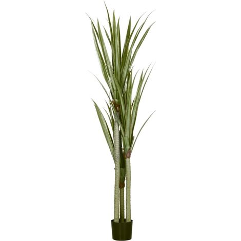 CHICFURN Yucca artificiale 190 cm in plastica verde con vaso per interni ed esterni (1/5)