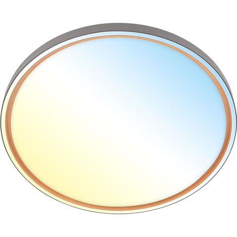 Briloner INA Plafoniera LED, dimmerabile, telecomando, regolabile da bianco caldo a bianco freddo, antracite, Ø49 x 6,5 cm
