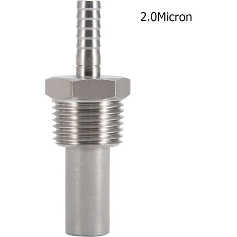 1/2" MPT Oxygen Stone 1/4'' Barb Inline Carbonation Aeration Homebrew Stone(2 Micron) (1/5)