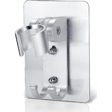 Support de pomme de douche à main sans clous, support réglable, support mural pour salle de bain avec disque adhésif, aluminium d'oxydation (1/5)