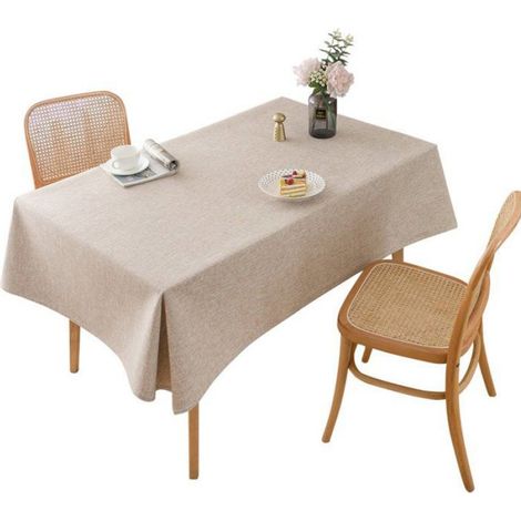 Nappe en tissu uni - nappe - toile cirée - nappe - Nappe café au lait - 90cm130cm - Nappe à thé simple - Polyester (1/5)