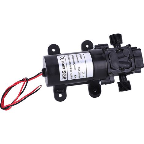 Mini pompe à membrane anti-refoulement auto-amorçante 12 V CC FL3210H-80W, sortie d'eau à droite de 1/2 pouce