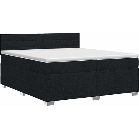 Maison Exclusive - Letto box spring con materasso Nero 200 x 200 cm Tessuto (1/5)