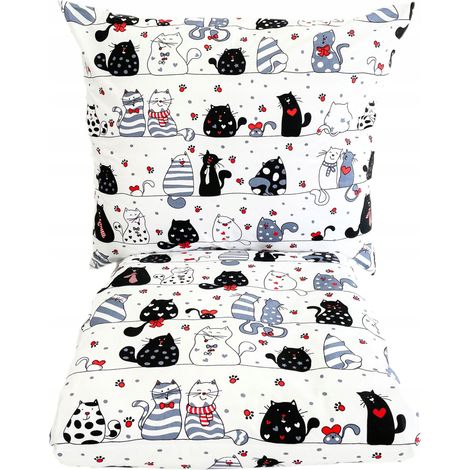 Kinderbettwäsche-Set 120x160 cm, dicke Baumwolle, polnischer Hersteller, Katzen (1/5)