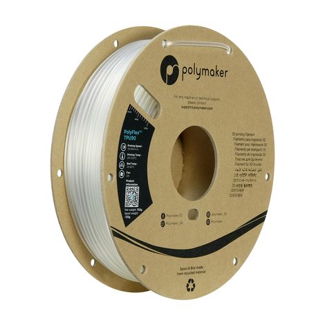 Filamento per stampante 3D Polymaker pd02009 TPU flessibile trasparente