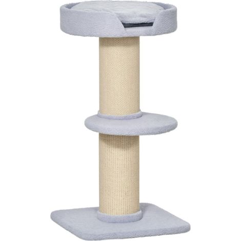 Árbol rascador para gatos con postes de sisal y plataformas 45x45x91 cm azul claro HOMVRA (1/5)